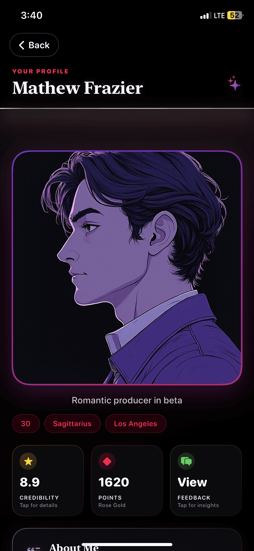 Te Amo profile page